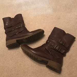 Chocolate Combat boots! Worn once