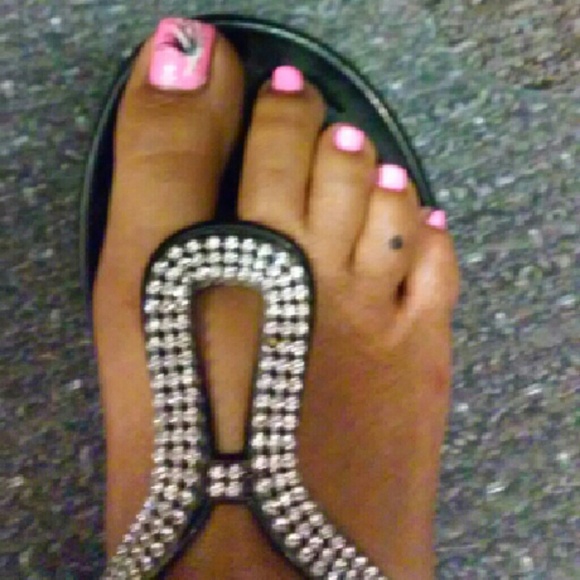 BLING!! RHINESTONE SANDALS - Picture 2 of 3