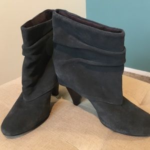 Steve Madden grey suede fold over bootie