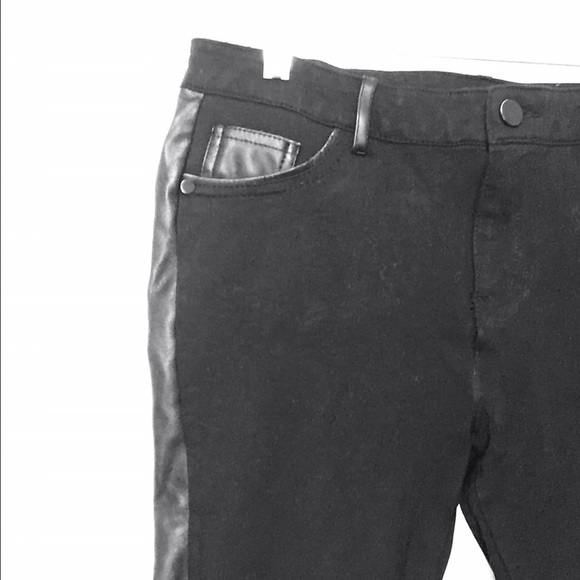 Faux Leather Panel Leggings