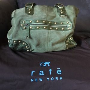 Rafe green suede bag