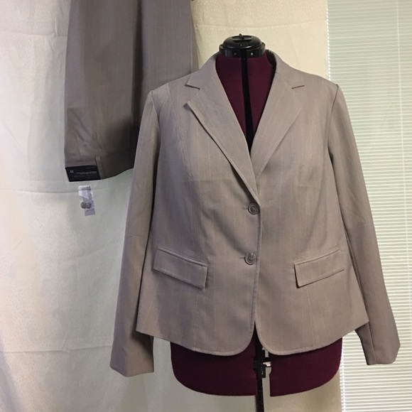 Lane Bryant gray pinstripe suit trouser blazer 22W