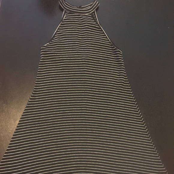 American Eagle Stripped High Neck Skater Dress