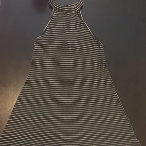 American Eagle Stripped High Neck Skater Dress