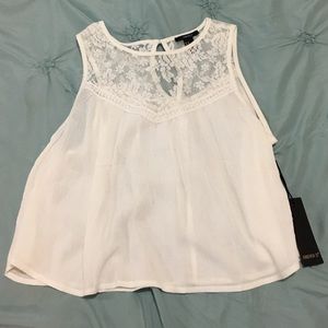 White peasant crop top