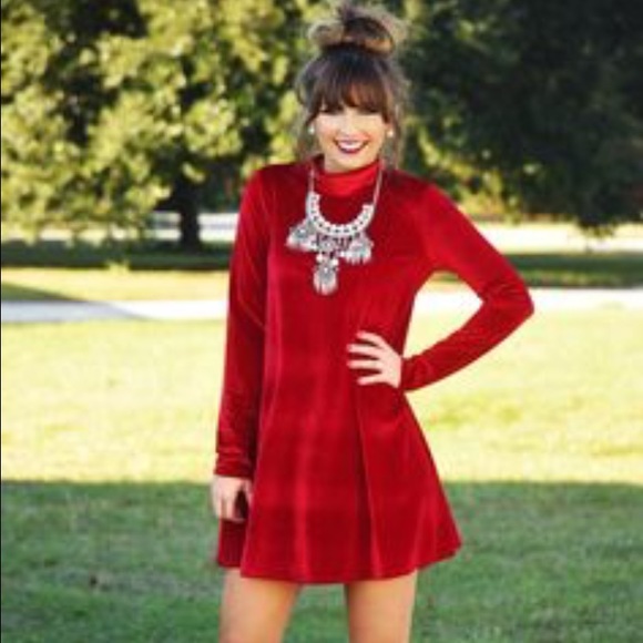 Red velvet dress