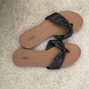 Sparkly Black Flip Flops