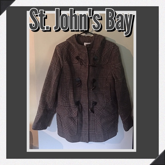 St. John's Bay Jackets & Blazers - St. John's Bay Toggle Plaid Coat