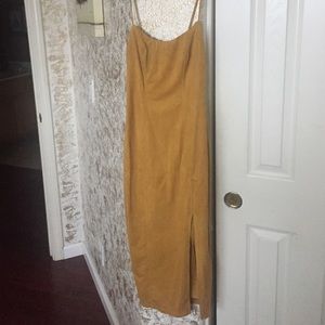 Hot Miami styles yellow suede dress.