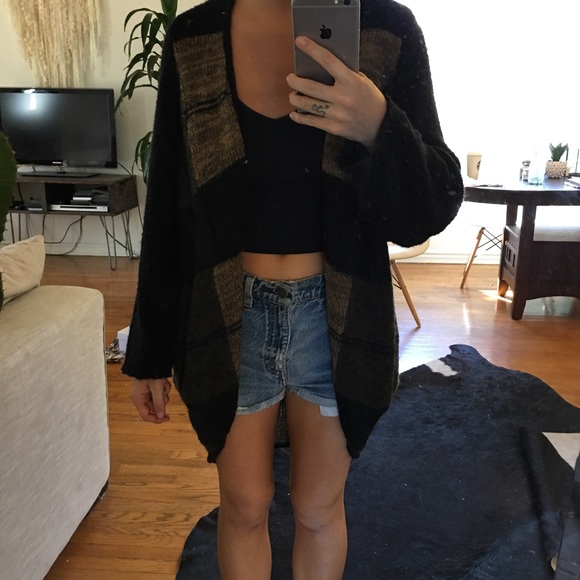 H&M Brown Plaid Cardigan Sweater - 2