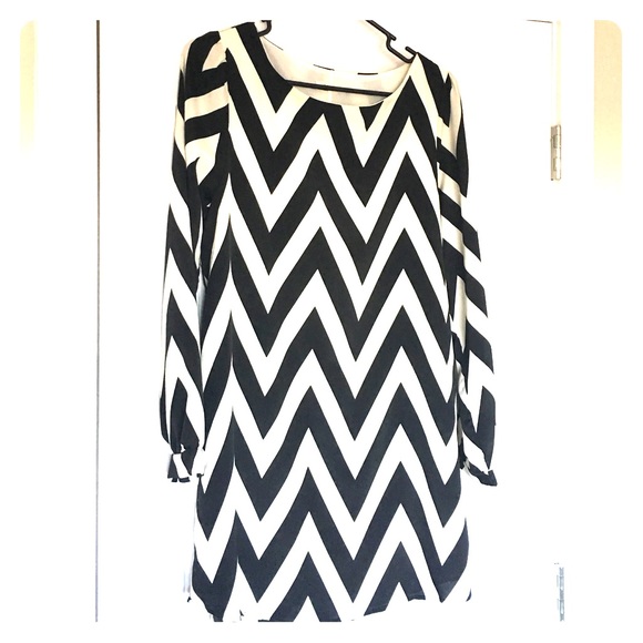 Black and White Chevron Dress