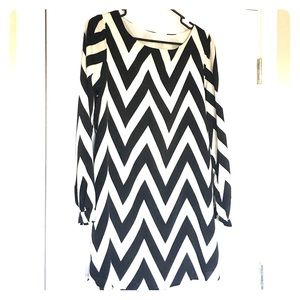 Black and White Chevron Dress