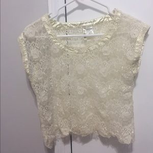 cream white lace top