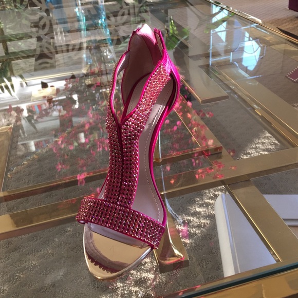 Pink rhinestone high heel