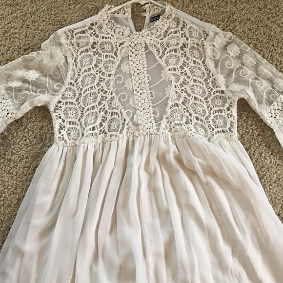 Crochet naked lace dress