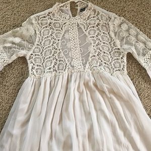 Crochet naked lace dress