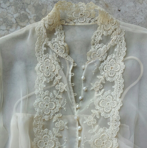 SOLD Vintage 70s Sheer Dress - Picture 3 of 3