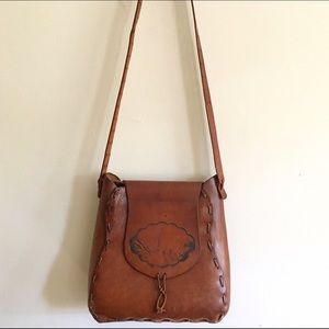 HUGE 70's Tooled Leather Western Purse