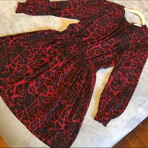 Michael Kors Red Animal Print Dress