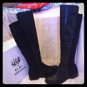 GC Boots NEW Black Jay Tall Over Knee High Boots