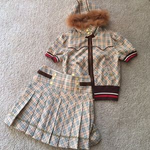 NWT Big Girl Plaid Winter Set
