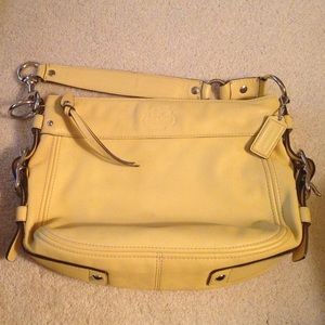 Yellow coach purse shoulder bag