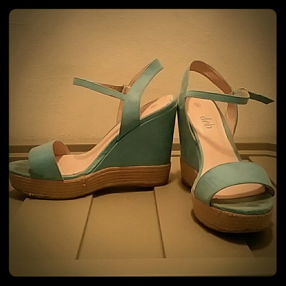 Baby blue wedges