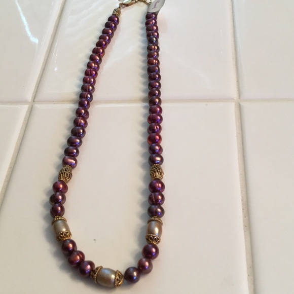 Freshwater pearl necklace with vermeil