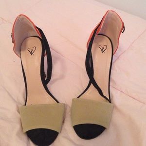 Suede Orange/Tan Heels