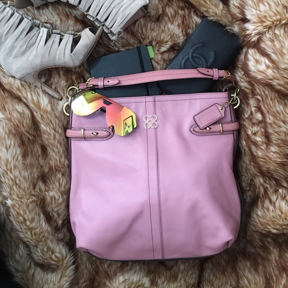 Pink leather Coach satchel