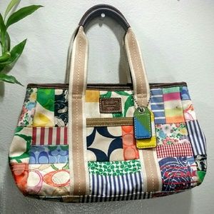 Coach Hamptons patchwork weekend small tote