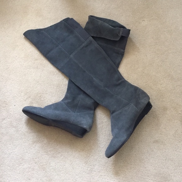 Gray suede  over the knee boots size 9