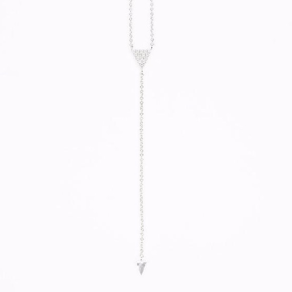Silver Triangle Arrow Lariat Necklace