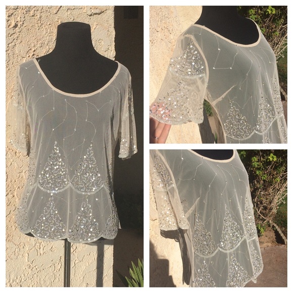 Sheer Blouse With Sequin Detail