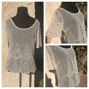 Sheer Blouse With Sequin Detail