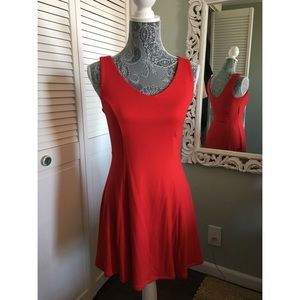 Red casual mini dress