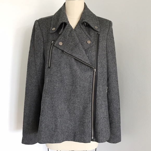 BEN SHERMAN New Charcoal Grey Biker Coat S