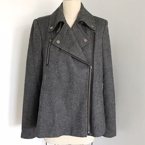 BEN SHERMAN New Charcoal Grey Biker Coat S