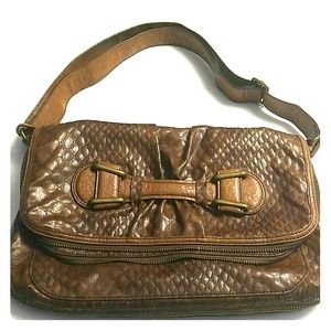 Jessica Simpson brown Python shoulder bag