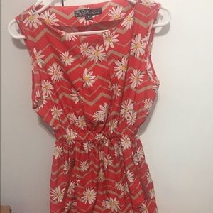 Red floral dress