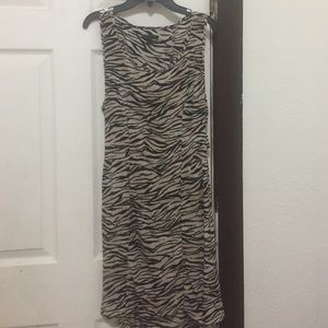 Nude & Black Zebra Stripe Dress