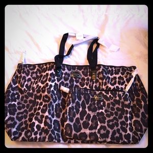 NWT Coach Cheetah Print Weekender Bag & Extra Bag