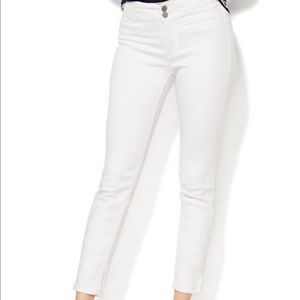 White soho high wasted ankle legging jeans