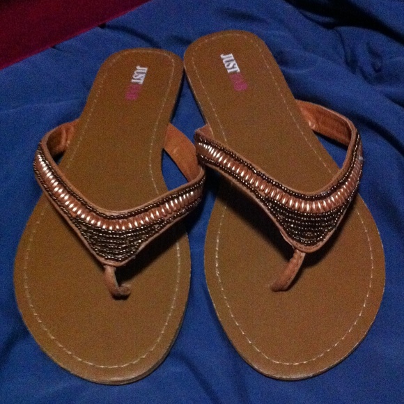Bnwt embellished brown/tan sandals