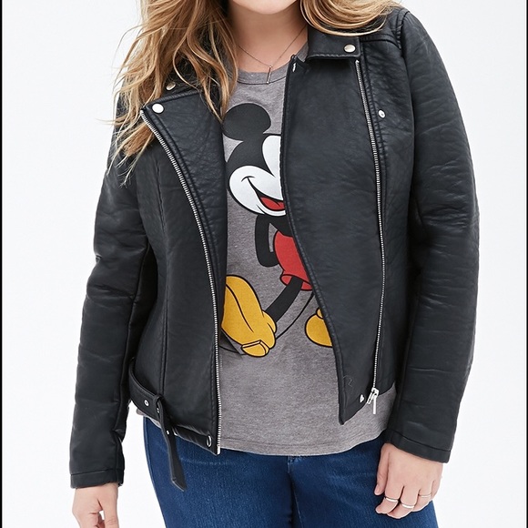 Forever 21 plus size Moto leather jacket.