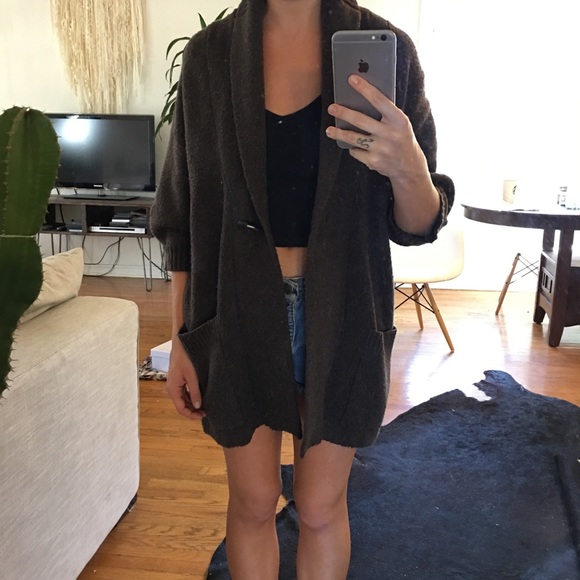 Brown Gap Sweater Cardigan - S