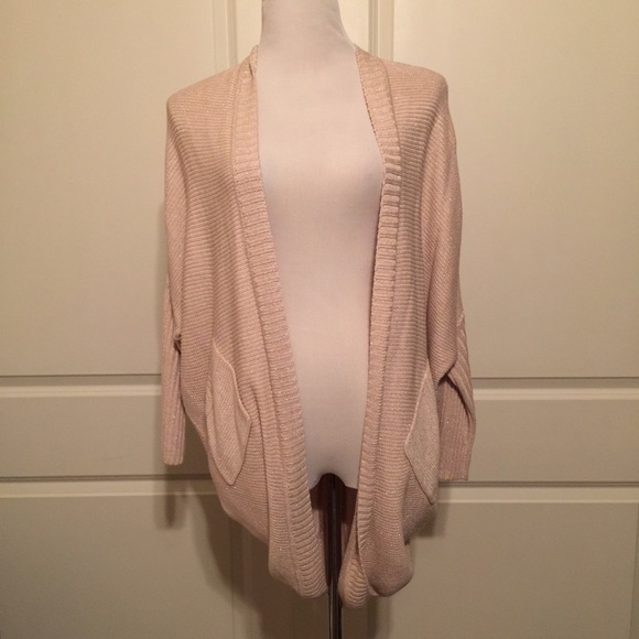 Reiss ivory knit shrug with silver detail