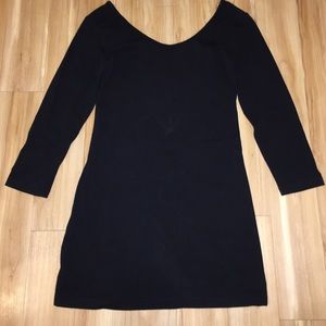 Black 3/4 Sleeve Bodycon Dress