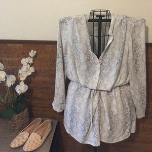 Snake print utility dress