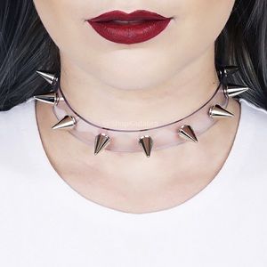 Clear Vinyl Spiked Choker